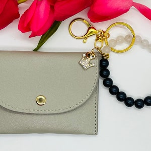 Llavero Cartera Pulsera Pulsera para Mujer Embrague con Cuentas