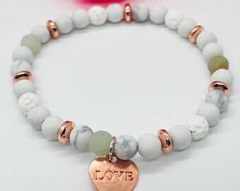 Pulsera con dije de amor para mujer, joyería hecha a mano, regalos para ella