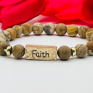 Faith Gemstone Beaded Bracelet