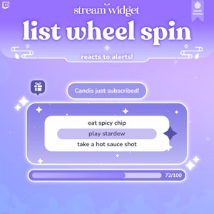 Wheel Spin Goal Widget | Roulette Spin | Customizable Colors, Cute Chat, Subathon | Streamelements | Minimal | Widget for Twitch Streams