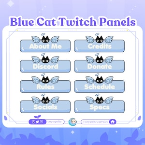 20 Paneles de Twitch / Lindo / Ángel / Gato / Kawaii / Streamer / Pastel / Simple
