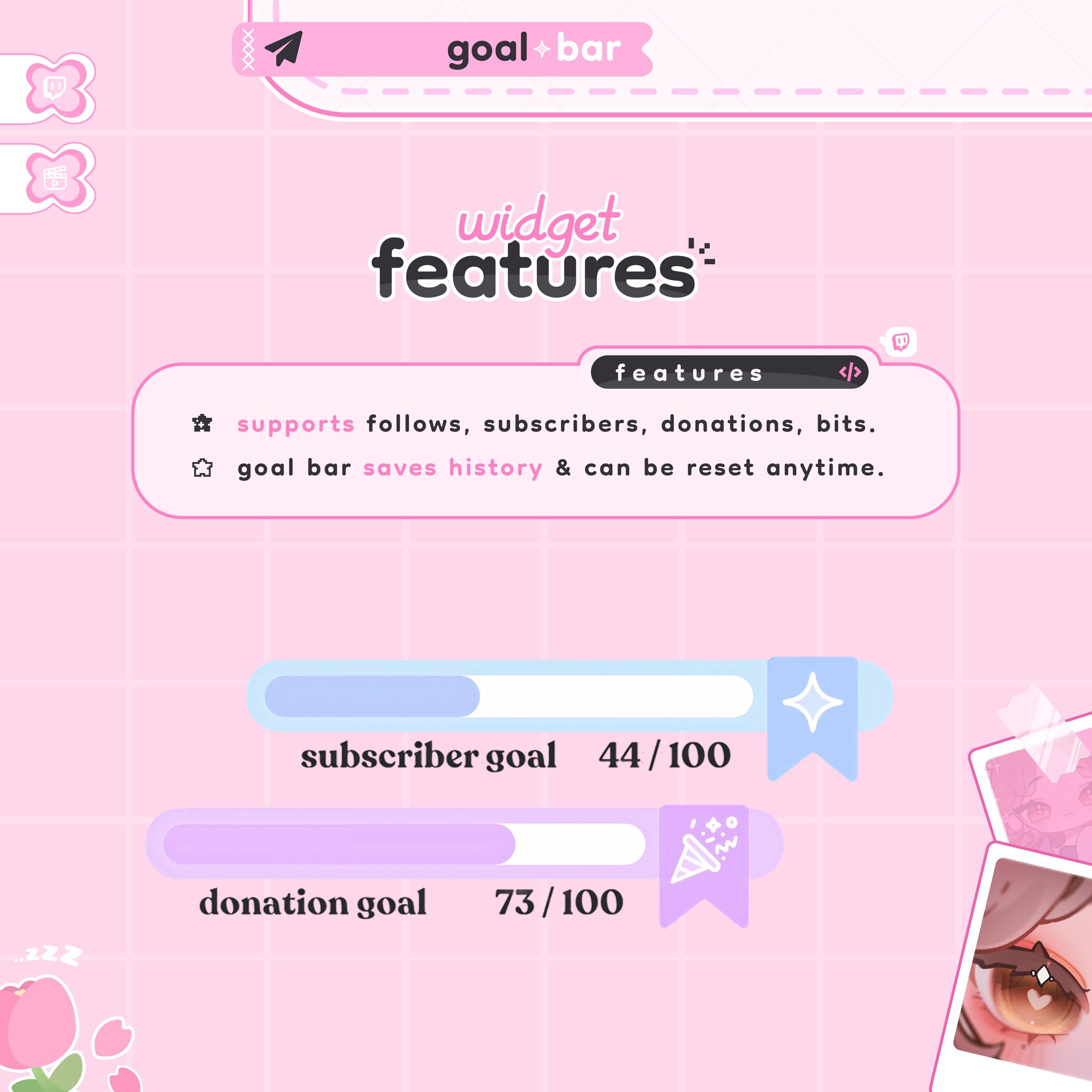 Goal Bar Widget Alert Goal Widget Streamelements Widget Customizable ...