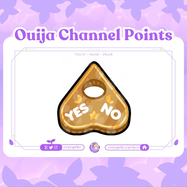 Ouija Planchette Point Twitch | Channel Point | Purple | Emote | Badges | Kawaii | Pixels