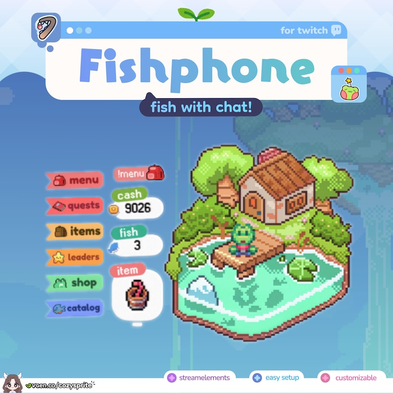 Fish Digital Icon Twitch Chat Widget Fish - Etsy