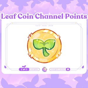 Lövgroddsmynt Kanalpunkt | Löv-emote | Lövmynt | Kawaii