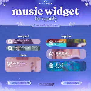 Music Widget ⟢ Streaming Song Player ⟢ Spotify ⟢ Twitch ⟢ Streamelements ⟢ Customizable Colors