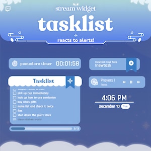 Liste des tâches Widget Pomodoro | Coworking avec la minuterie Pomodoro | Liste des tâches pour le coworking | Éléments de flux | Rose pastel | Widget pour les flux Twitch