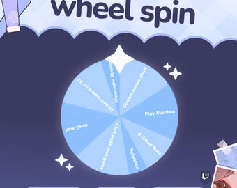 Wheel Spin Widget | Roulette Spin | Customizable Colors, Cute Chat, Subathon | Streamelements | Minimal | Widget for Twitch Streams