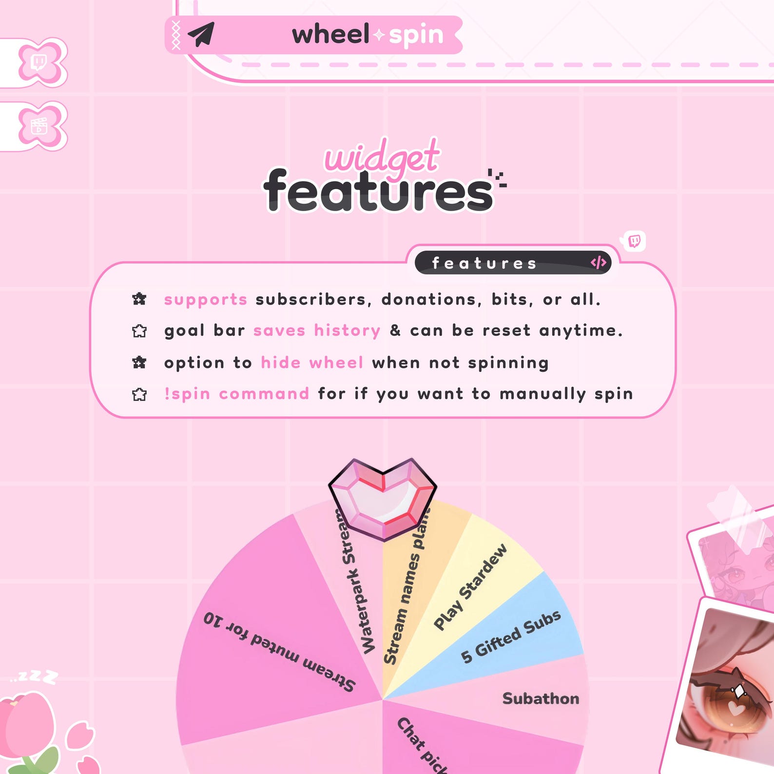 Wheel Spin Widget | Roulette Spin | Customizable Colors, Cute Chat ...