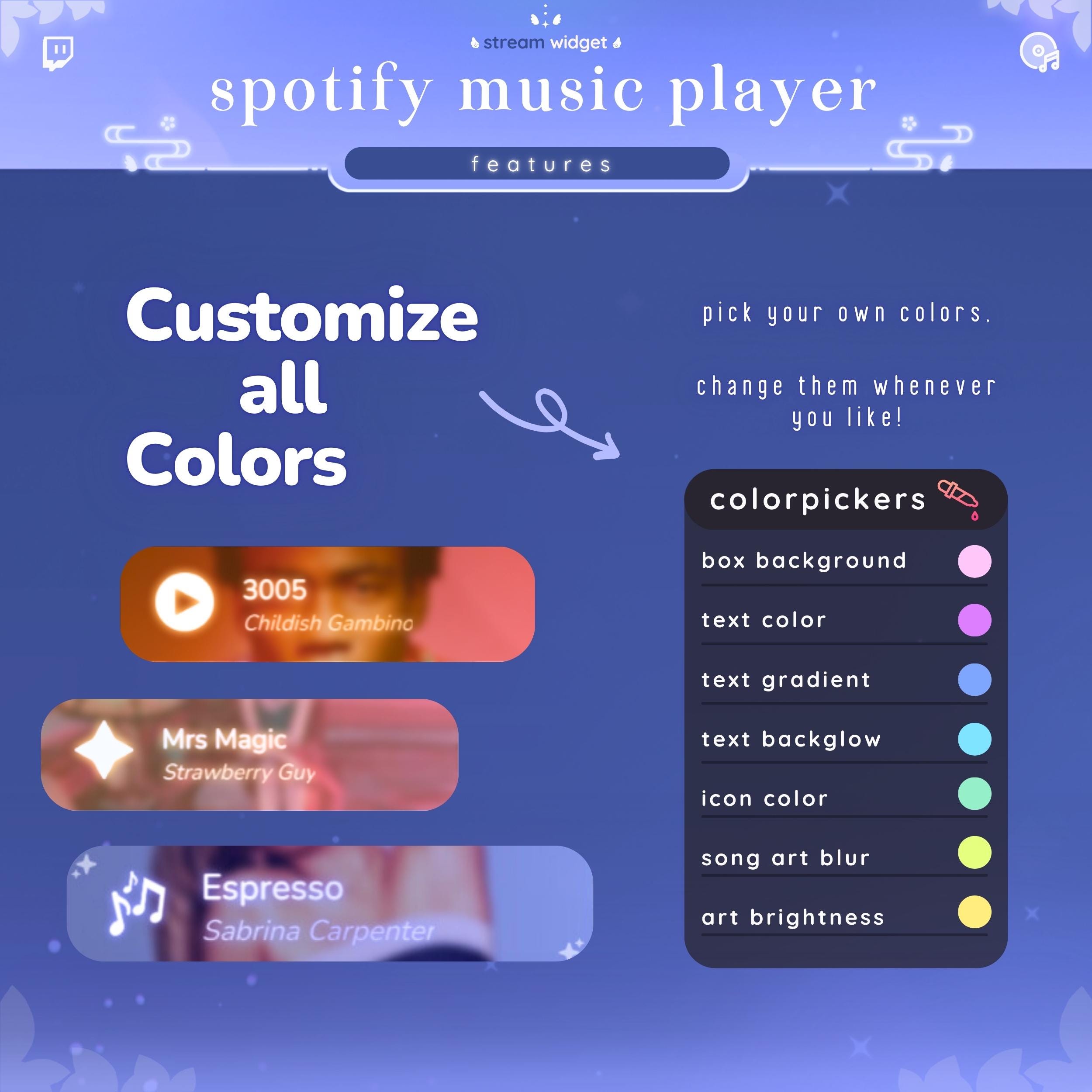 Music Widget Streaming Song Player Spotify Twitch Streamelements ...