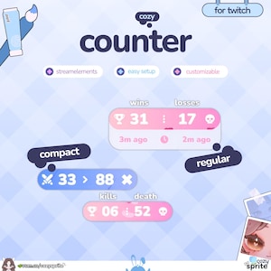 Counter Widget | Animated Counter | Goal Widget | Customizable Colors, Subathon | Streamelements | Widget for Twitch Streams