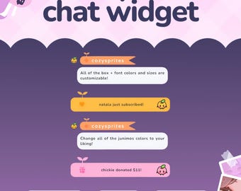 Pastel Stardew Chat Widget | Customizable Colors, Cute Chat | Colorful | Chat Box  and Alerts for Twitch Streams