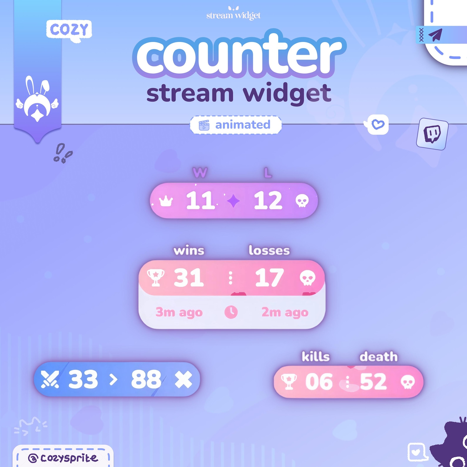 Counter Widget | Animated Counter | Goal Widget | Customizable Colors ...