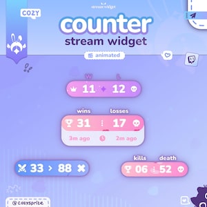 Counter Widget | Animated Counter | Goal Widget | Customizable Colors, Subathon | Streamelements | Widget for Twitch Streams