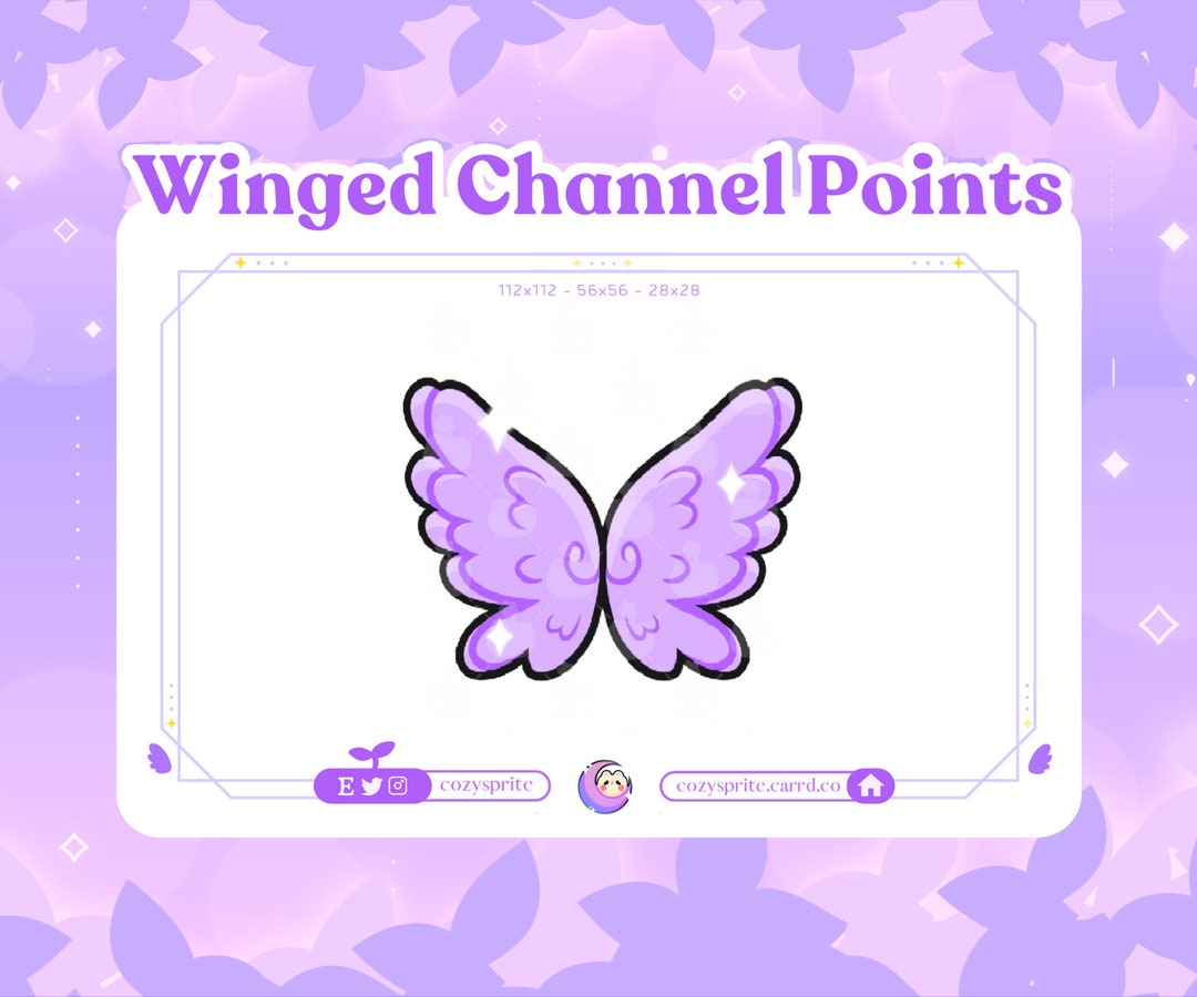 Winged Channel Angel Wings Point Twitch Angel Wings Winged Channel Point Emote Badges ...