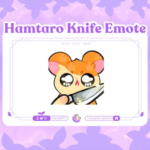 Hamtaro Knife Emote |  Hamtaro Emotes |  Emote | Cute | Kawaii | Twitch | Discord