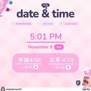 Tijd- en datumwidget | Toon je lokale tijd | Tijdwidget | IRL-stream | Streamelements | Widget voor Twitch-streams