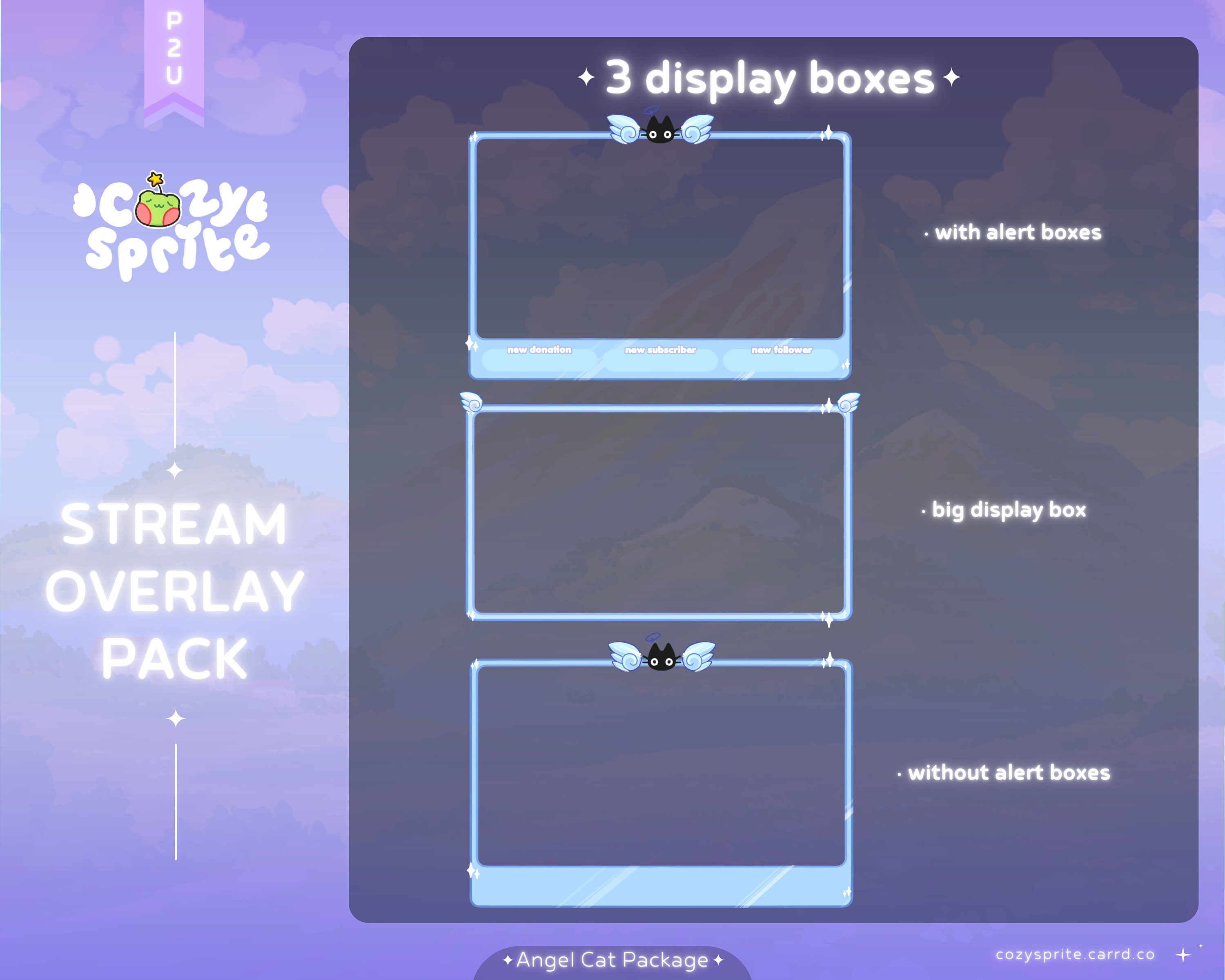 Blue Cat Overlay Pack | Animated Stream Overlay Pack | Twitch Youtube ...