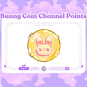 Bunny Coin Channel Point | Bunny Emote | Gold Coin | Kawaii | Bunny