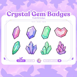 Crystal Gem Badges | Crystal emote | Bit Badges | badges for streaming