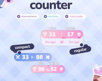 Counter Widget | Animated Counter | Goal Widget | Customizable Colors, Subathon | Streamelements | Widget for Twitch Streams