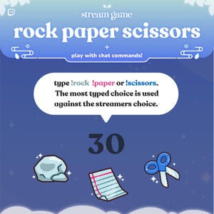 Gioco di streaming Rock Paper Scissors / Gioco con chat / Colori personalizzabili / Streamelements / Widget per streaming Twitch