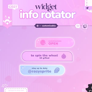 Inforotator-widget | Infobox | Aanpasbare kleuren | Pastelroze | Sociale media