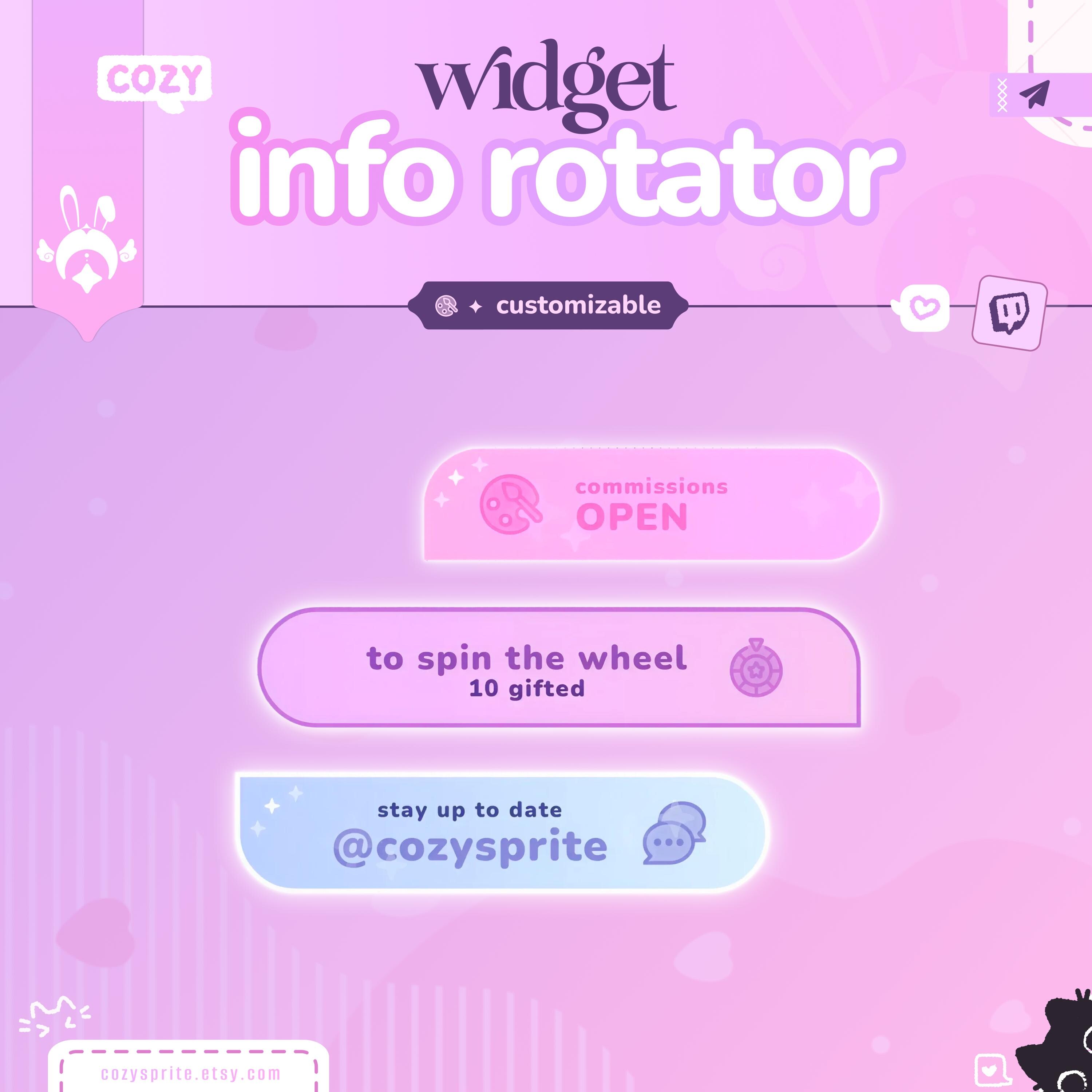 Info Rotator Widget | Info Box | Customizable Colors | Pastel Pink ...