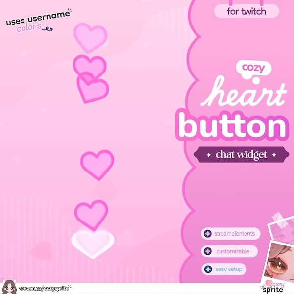 Reactive Heart Button | Twitch Widget | Overlays and Alerts for Twitch Streams