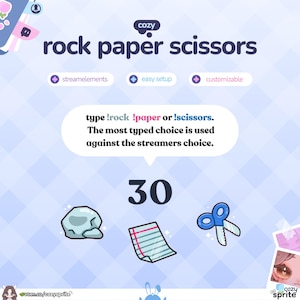 Schere-Stein-Papier-Stream-Spiel | Spiel mit Chat | Streamelements | Widget für Twitch-Streams