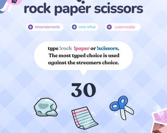 Rock Paper Scissors Stream Game | Game With Chat | Streamelements | Widget for Twitch Streams