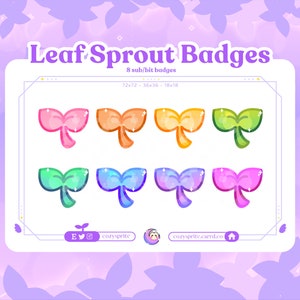 Twitch Sub Badges Leaf | Twitch bit badges | leaf sprout | badges for streaming