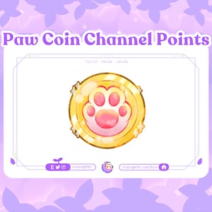 Cat Paw Coin Twitch | Kanaalpunt | Toe Bean-munt | Emote | Insignes | Kawaii | Kat