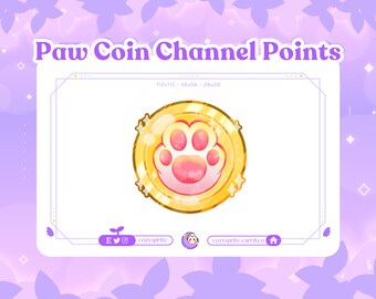 Cat Paw Coin Twitch | Channel Point | Toe Bean Coin | Emote | Badges | Kawaii | Cat