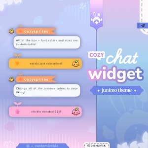 Pastelowy widżet czatu Stardew | Możliwość dostosowania kolorów, uroczy czat | Kolorowy | Okno czatu i alerty dla transmisji na Twitchu