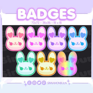 Bunny Badges Rabbit Badges Kawaii Badges for Streaming | Etsy