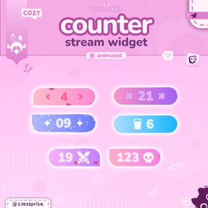 Counter Widget | Animated Counter | Goal Widget | Customizable Colors, Subathon | Streamelements | Widget for Twitch Streams