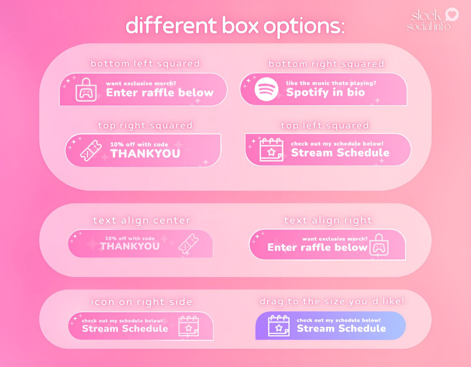 Social Media Rotator Widget | Info Box | Customizable Colors, Cute Chat ...