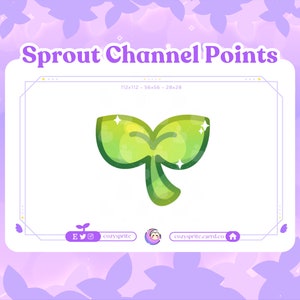 Leaf Sprout Point Twitch | Channel Point | Emote | Badges | Kawaii | Pixels