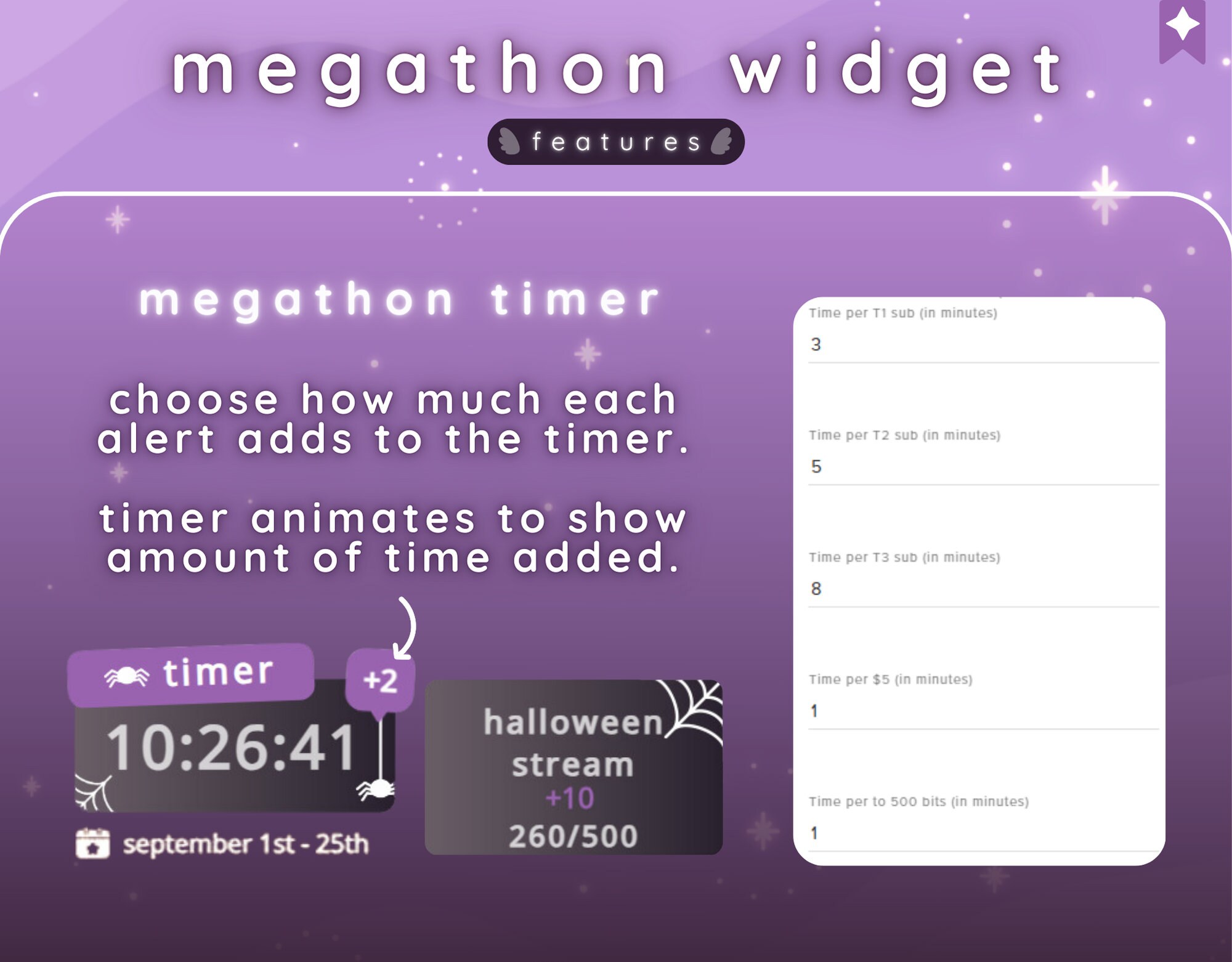 Megathon Goal Timer Widget | Halloween, Spooky | Timer, Subathon ...