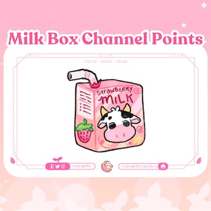 Strawberry Milk Channel Point | Emote | Streaming | Food