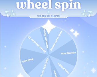 Wheel Spin Widget | Roulette Spin | Customizable Colors, Cute Chat, Subathon | Streamelements | Minimal | Widget for Twitch Streams