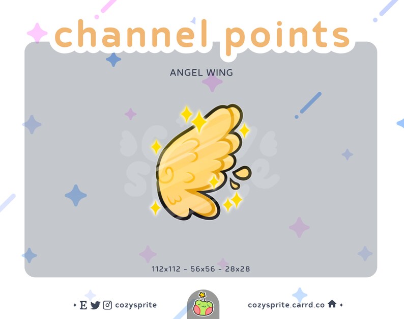 Winged Point Gold Wing Point Twitch Angel Wing Winged Channel Point - Etsy