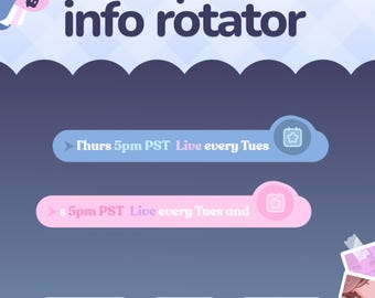 Stream-Info-Rotator-Widget ⟢ Anpassbare Farben ⟢ Streamelemente ⟢ Widget für Twitch-Streams