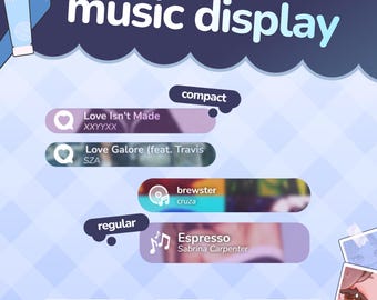 Music Widget ⟢ Streaming Song Player ⟢ Spotify ⟢ Twitch ⟢ Streamelements ⟢ Customizable Colors