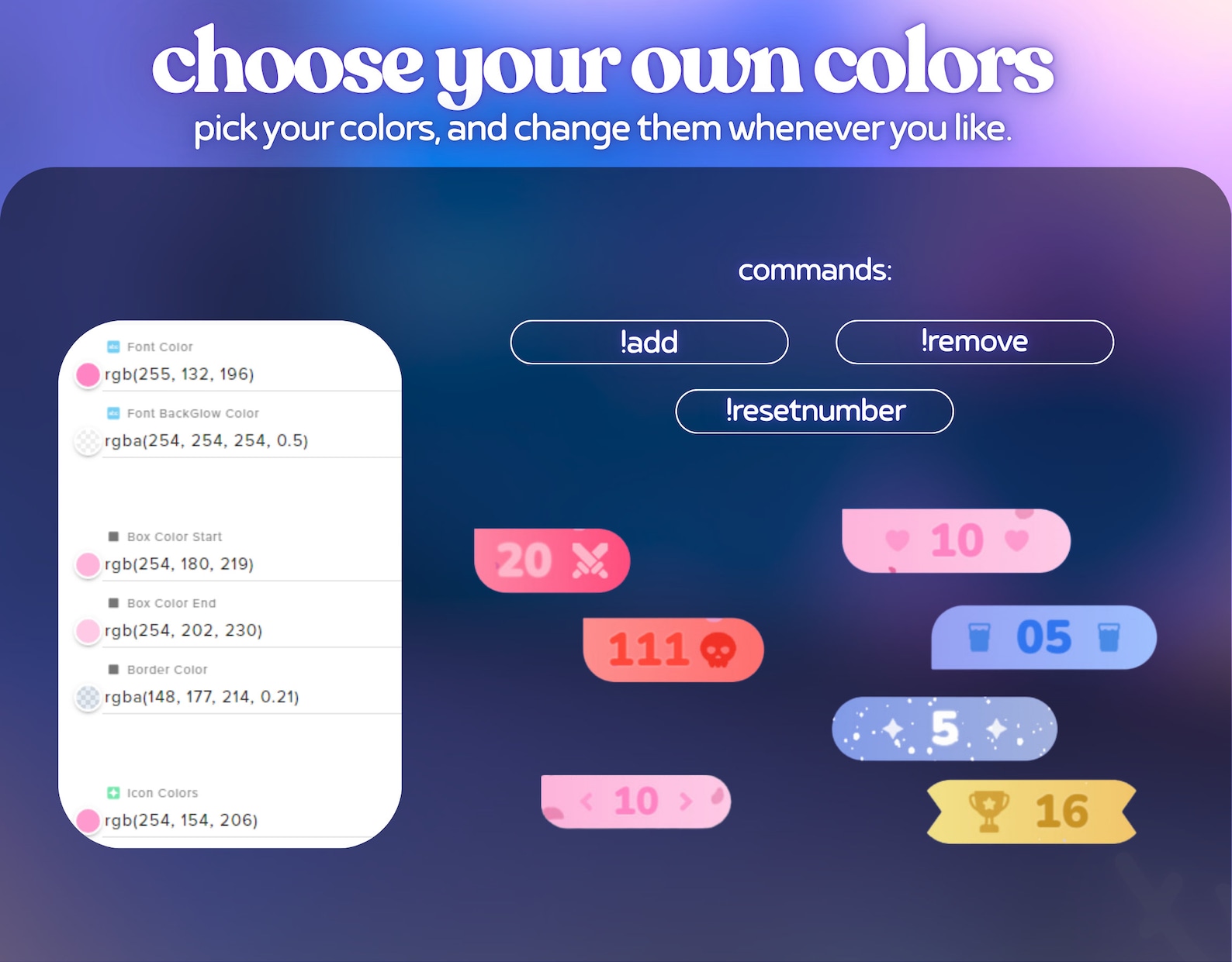 Counter Widget | Animated Counter | Goal Widget | Customizable Colors ...