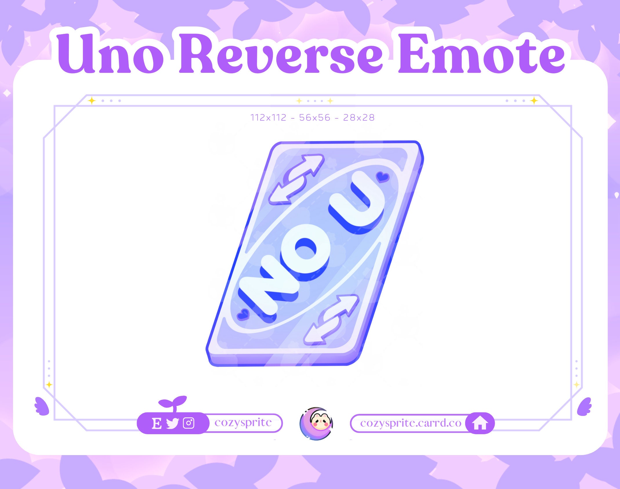 Custom Discord Emoji — love-themed uno reverse cards (blue, yellow