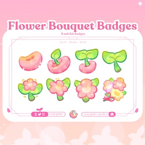 Twitch Sub Badges | Twitch bit badges | leaf sprout | flower | badges for streaming