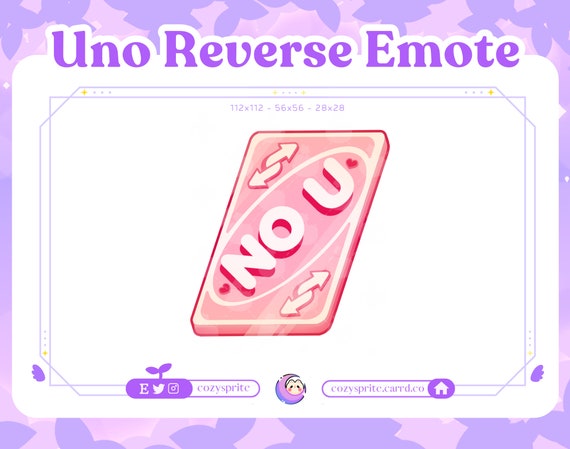 Pastel Pink Twitch Emote Uno Reverse Card / Stream Graphics