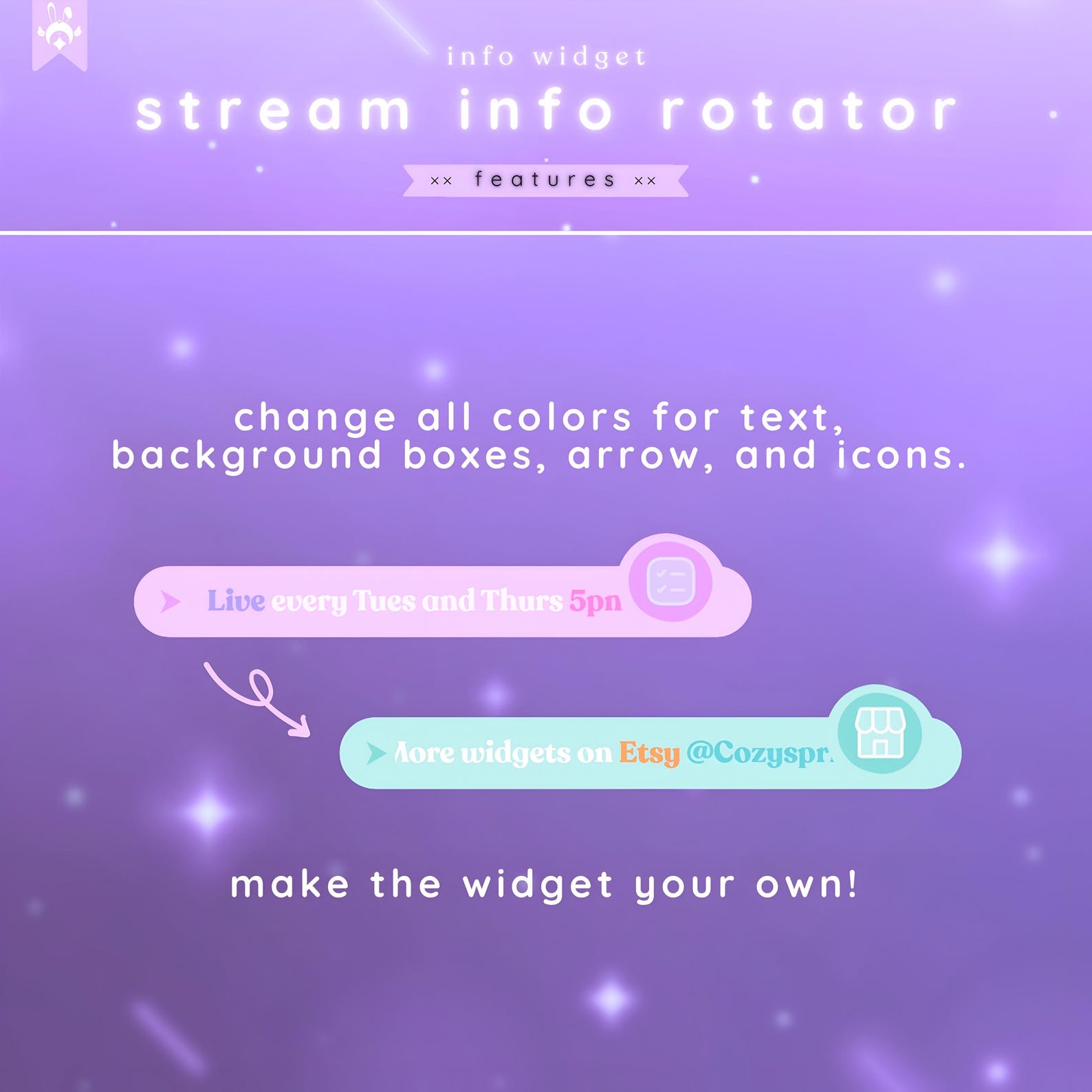 Stream Info Rotator Widget Customizable Colors Streamelements Widget ...